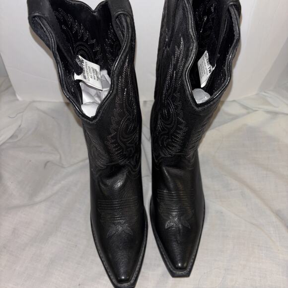 Masterson Boot-Womens Size 7 Wide Cowgirl Embroidered Western Black RB3431 - Picture 11 of 13